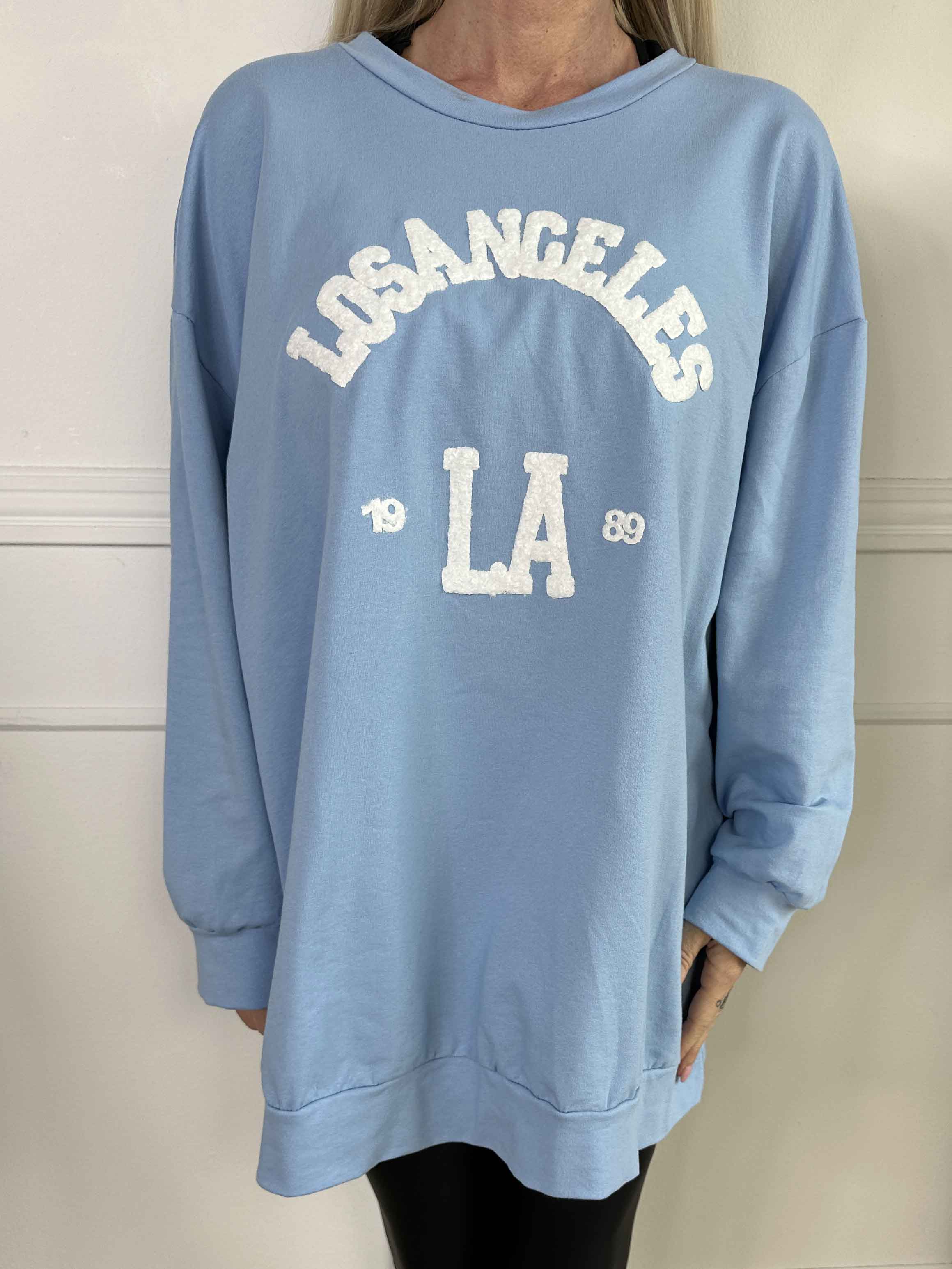 Magnolia - Joggingbluse med LA skrevet med plys